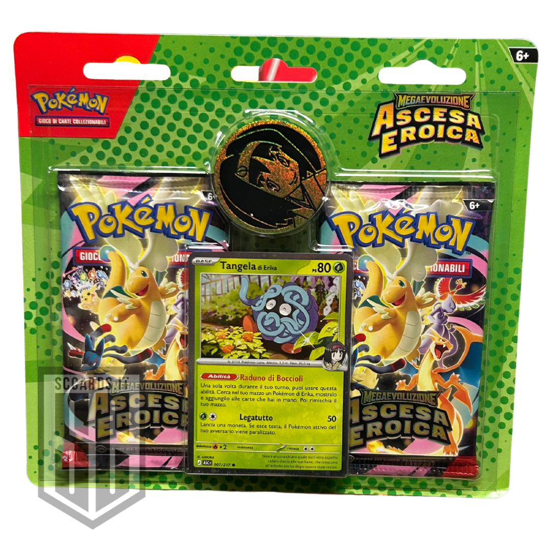 Pokemon Megaevoluzione Ascesa Eroica Blister 2 Buste Collezione Erica & Ubaldo Box 2026 (ITA)