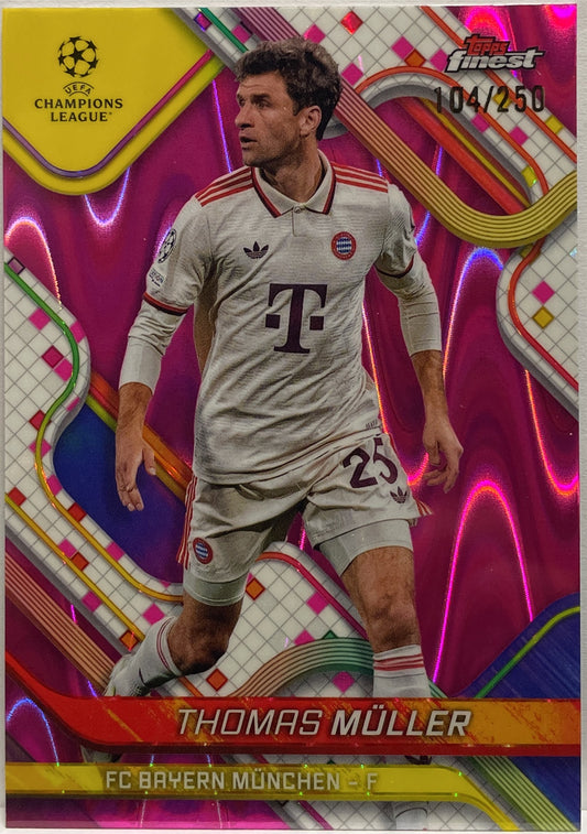 Thomas Muller 104/250 Pink RayWave Topps Finest UCC 2024/25