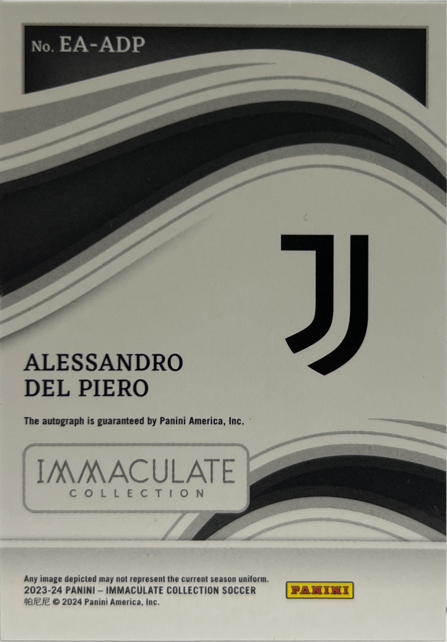 Alessandro Del Piero 39/99 Autograph Excellence Immaculate Collection 2023/24
