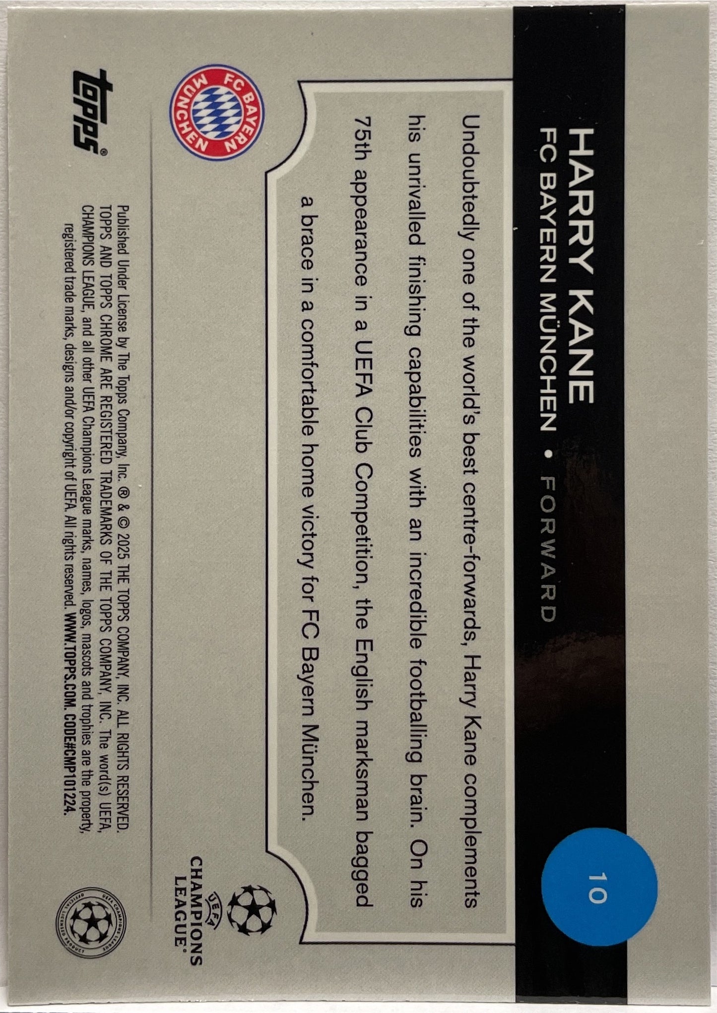 Harry Kane 115/250 Pink Topps Chrome UCC 2024/25