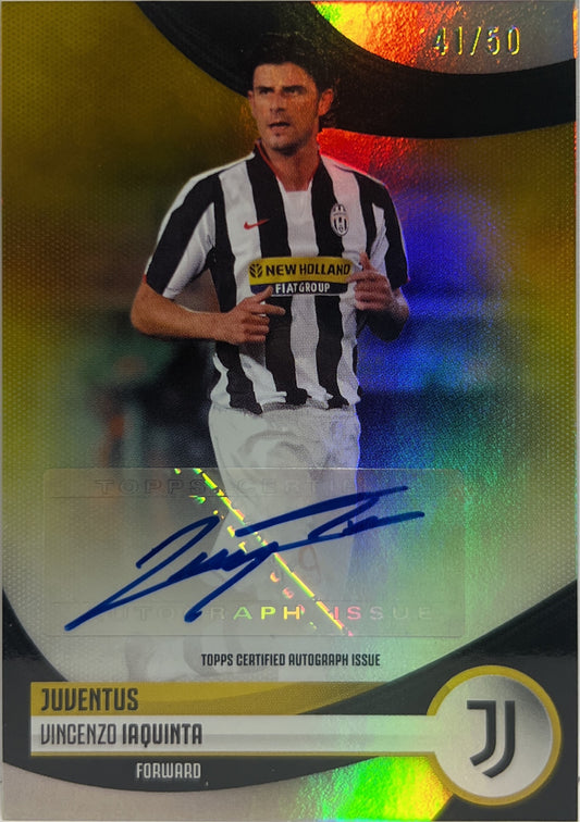 Vincenzo Iaquinta 41/50 Autograph Gold Topps Juventus Team Set 2023/24