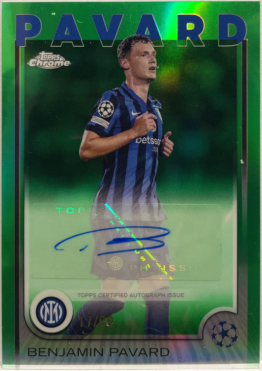 Benjamin Pavard 17/99 Autograph Green Topps Chrome UCC 2024/25