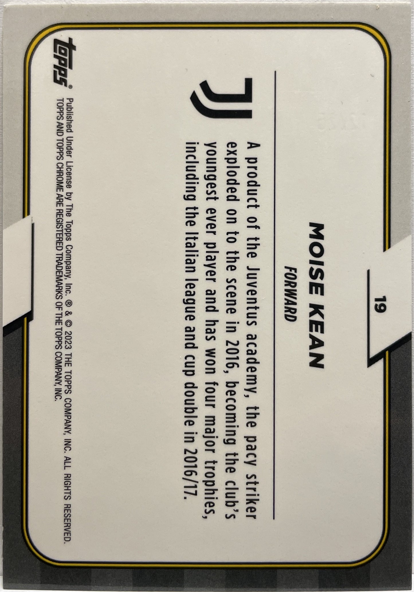 Moise Kean 10/25 Orange Topps Chrome Juventus 2022/23