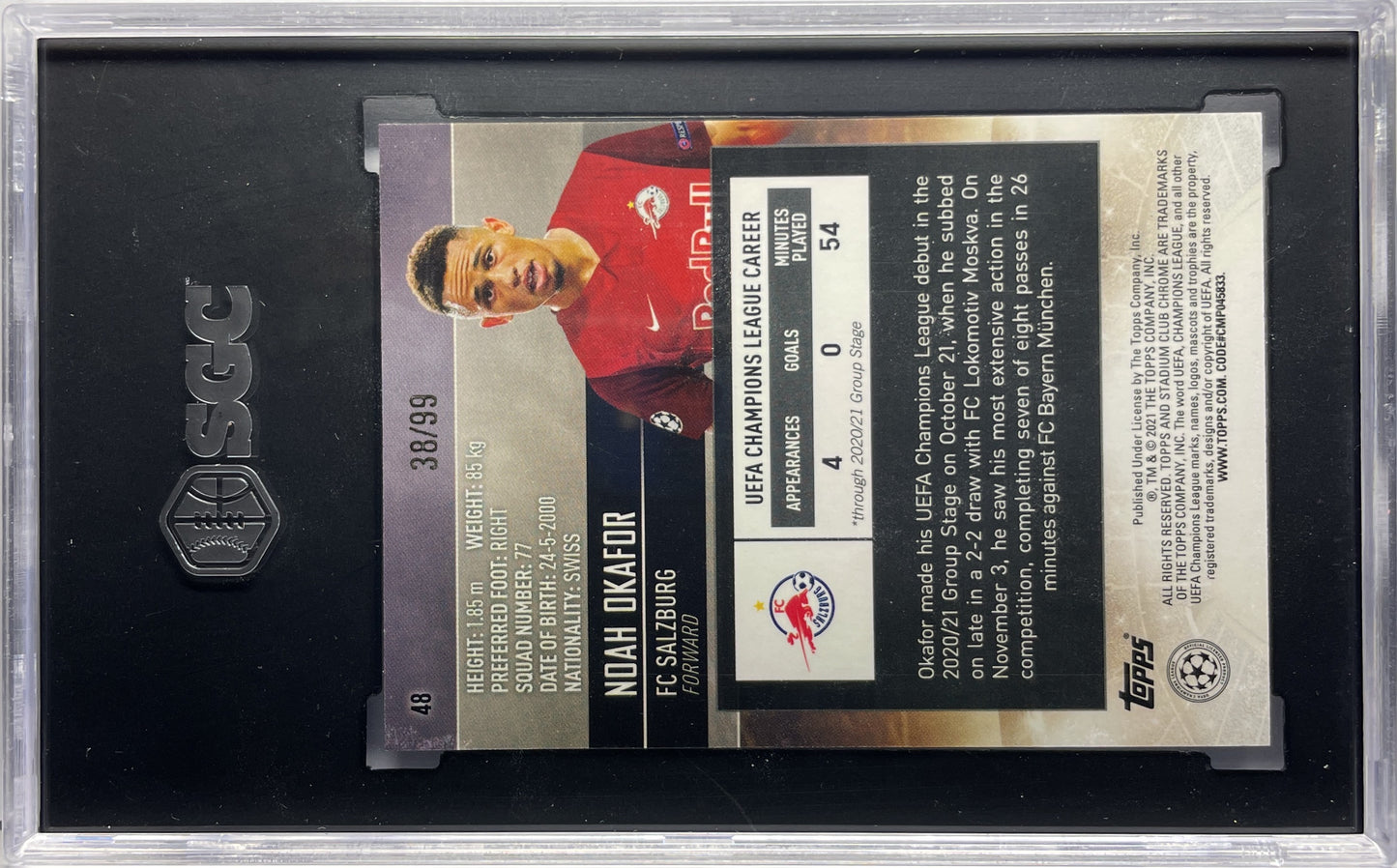 SGC 10 - Noah Okafor 38/99 Rookie Green - Topps Stadium Chrome 2020/21