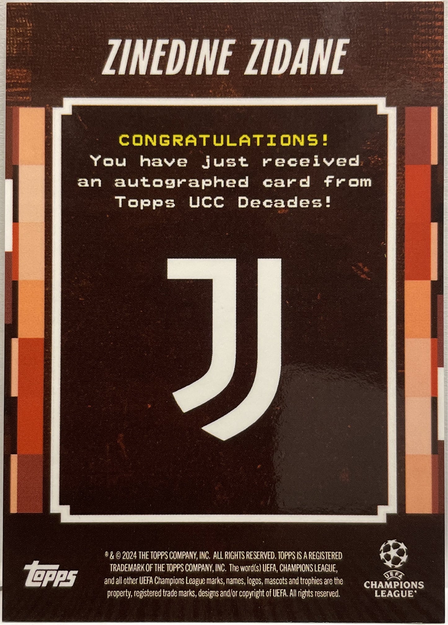 Zinedine Zidane 1/5 Autograph Pioneer Topps Decades 2024/25