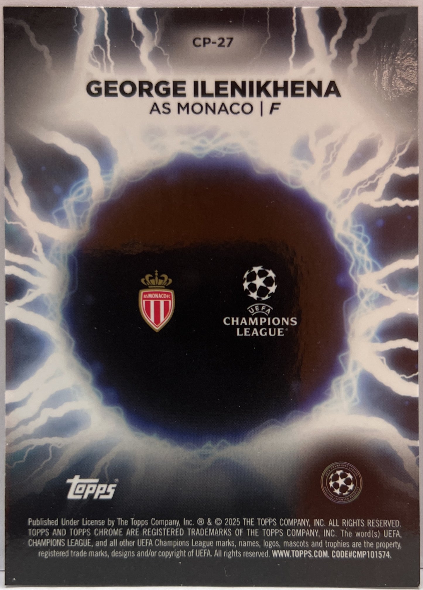 George Ilenikhena Rookie Circle Of Power Shockwave Topps Chrome UCC 2024/25