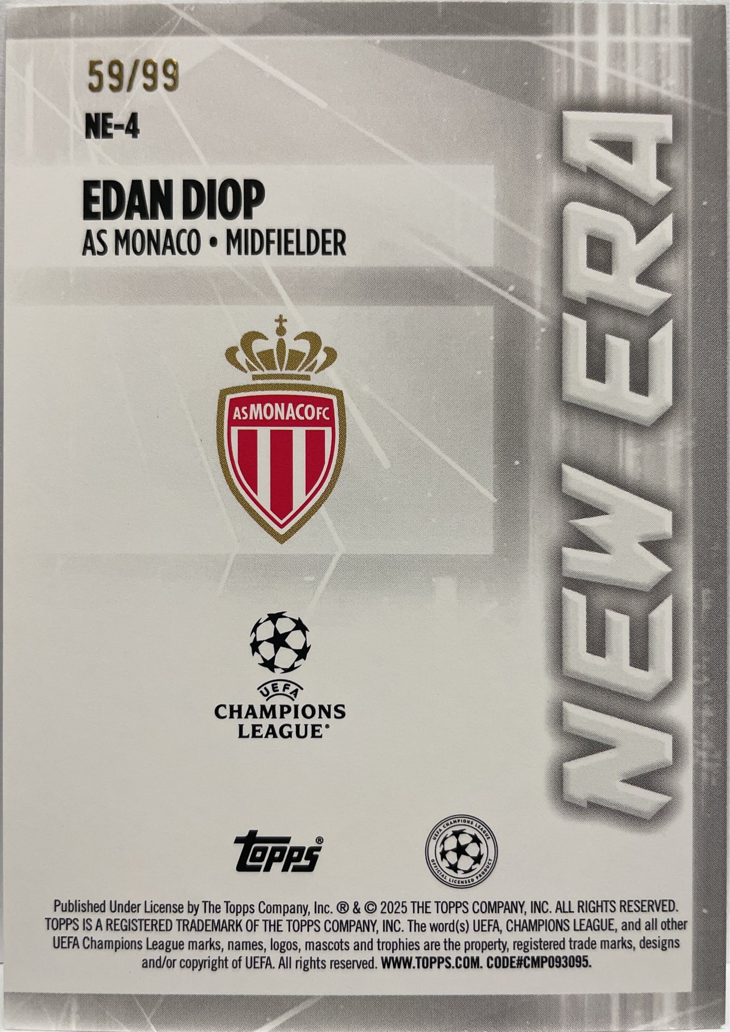 Edan Diop 59/99 New Era Green Topps UCC 2024/25