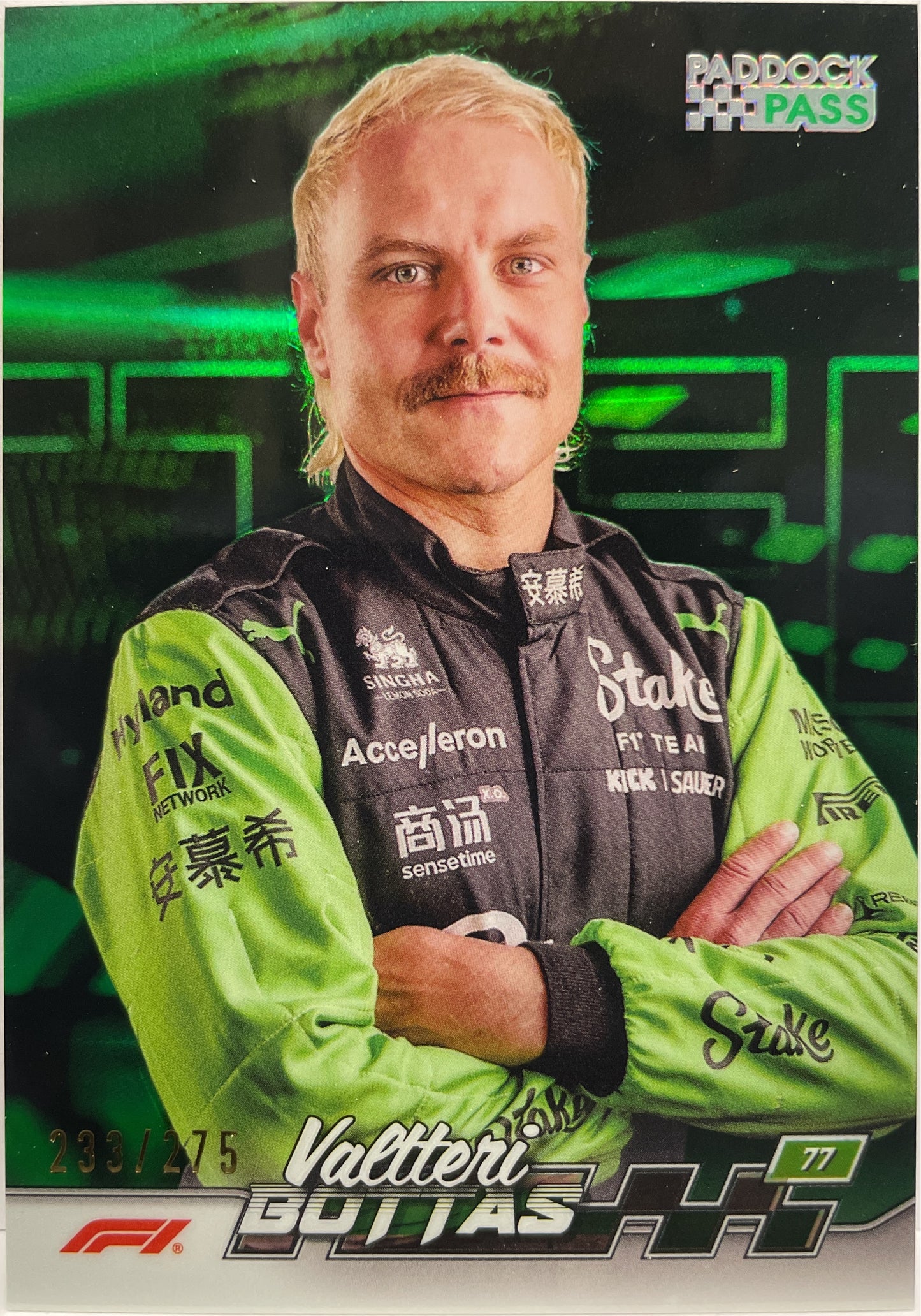 Valtteri Bottas 233/275 Green Topps Paddock Pass 2024