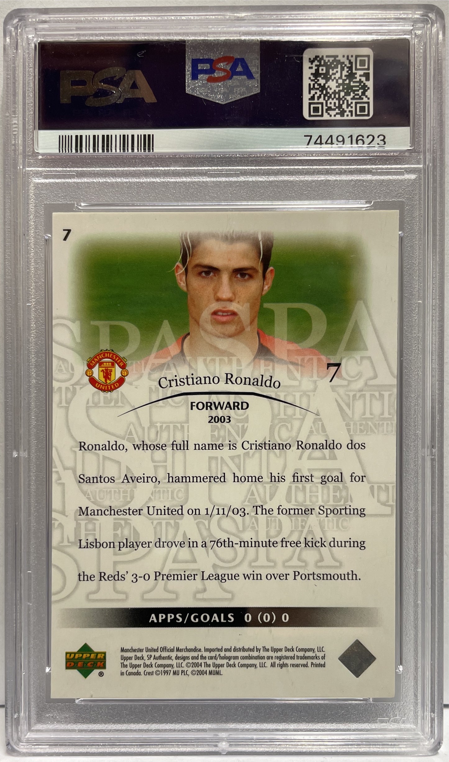 Cristiano Ronaldo SP Authentic Upper Deck 2004 PSA 8