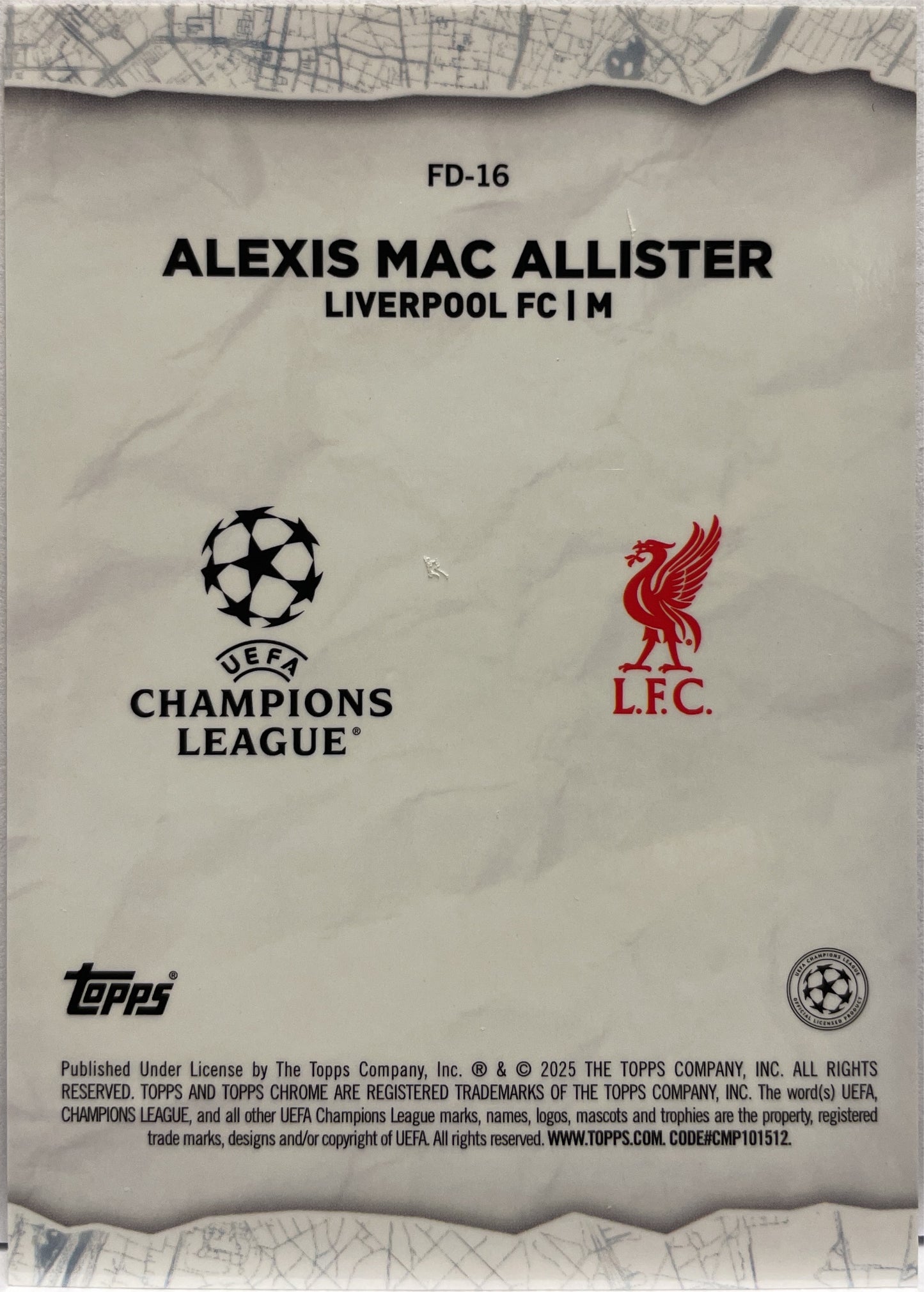 Alexis Mac Allister 123/199 Final Destination Aqua Topps Chrome UCC 2024/25