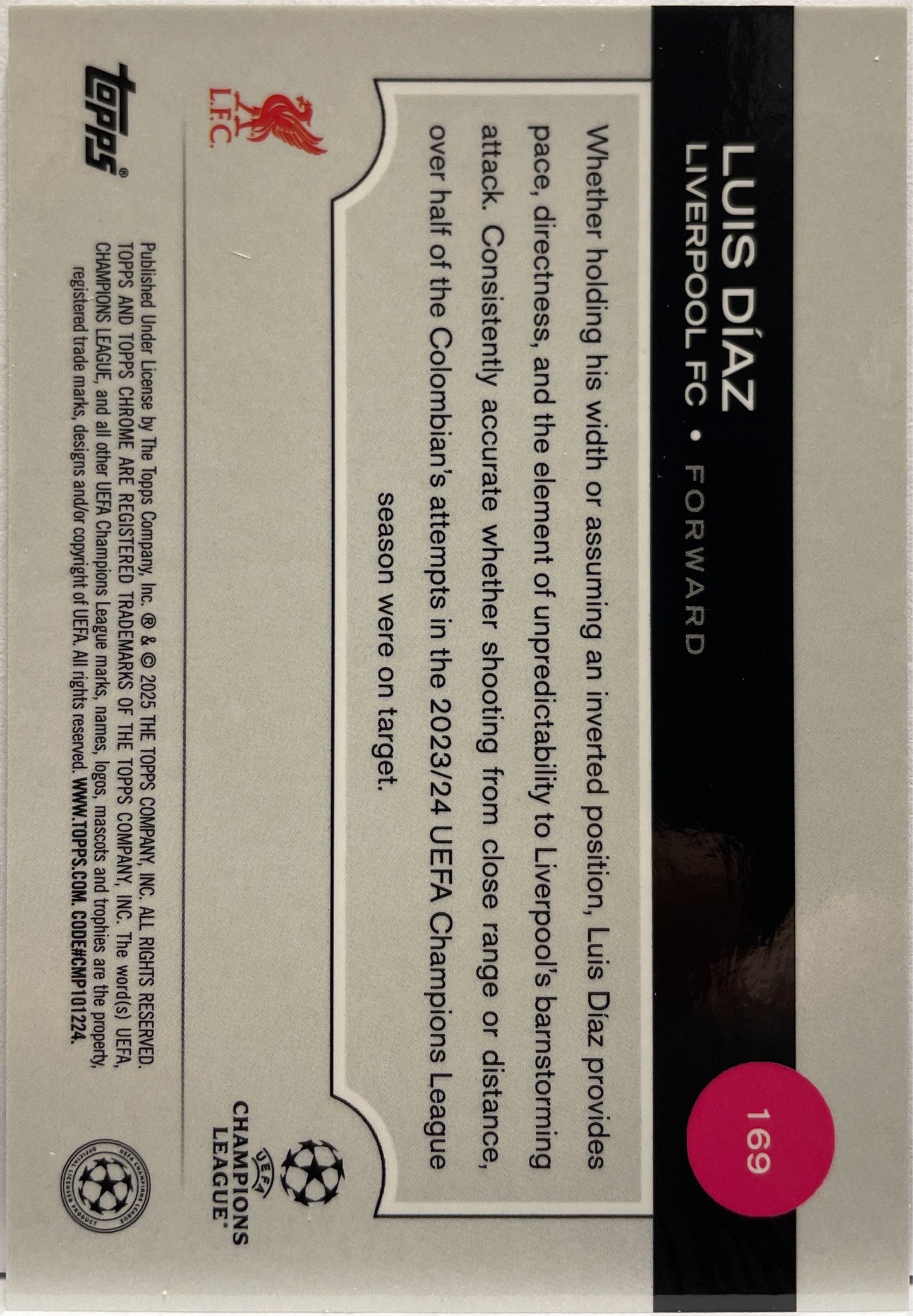 Luis Diaz 48/52 Toppsfractor Topps Chrome UCC 2024/25