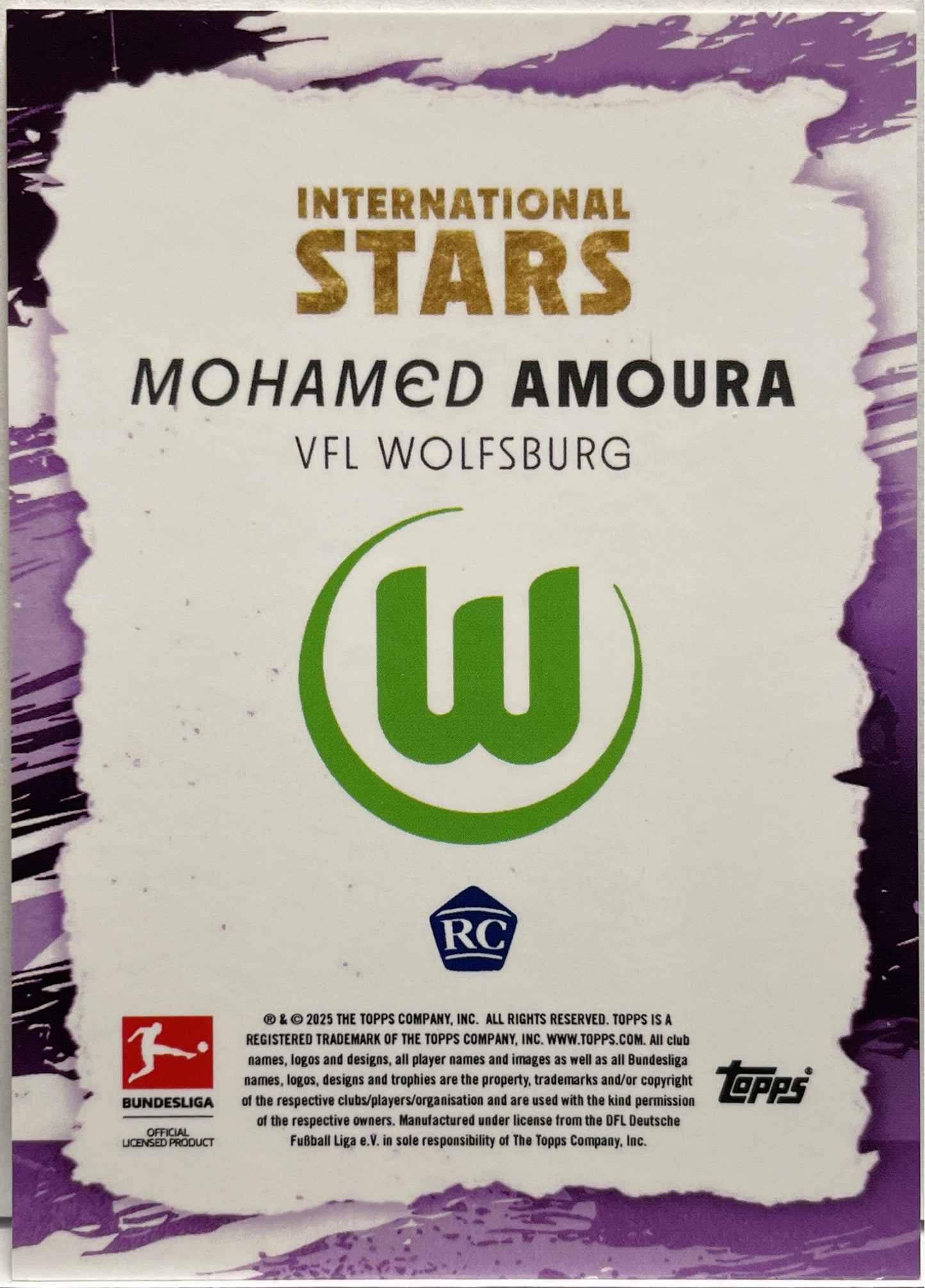Mohamed Amoura 2/10 Rookie Topps International Stars Bundesliga 2025/26