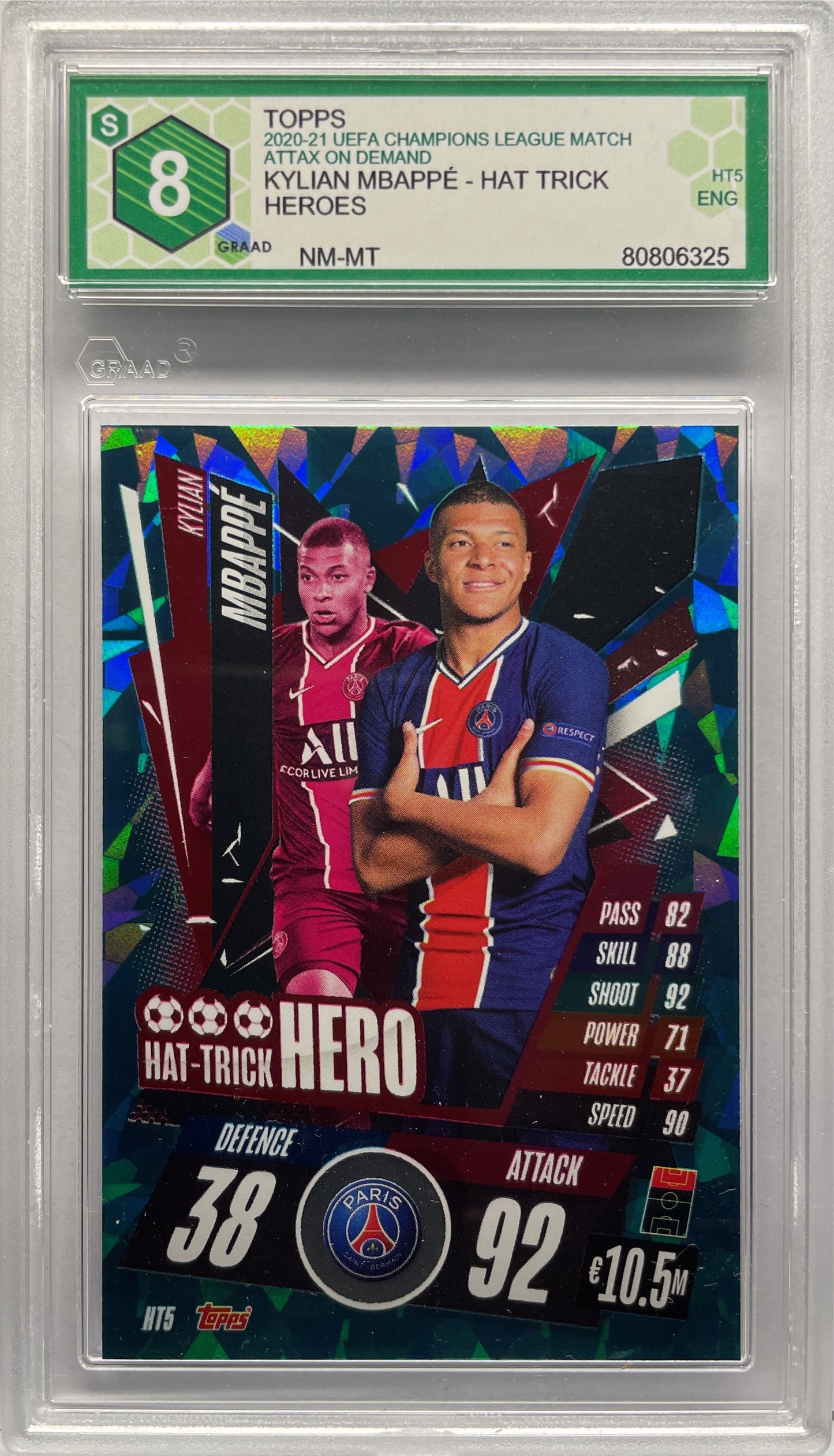 GRAAD 8 - Kylian Mbappe Hat Trick Heroes - Topps Match Attax UCL On Demand 2020/21