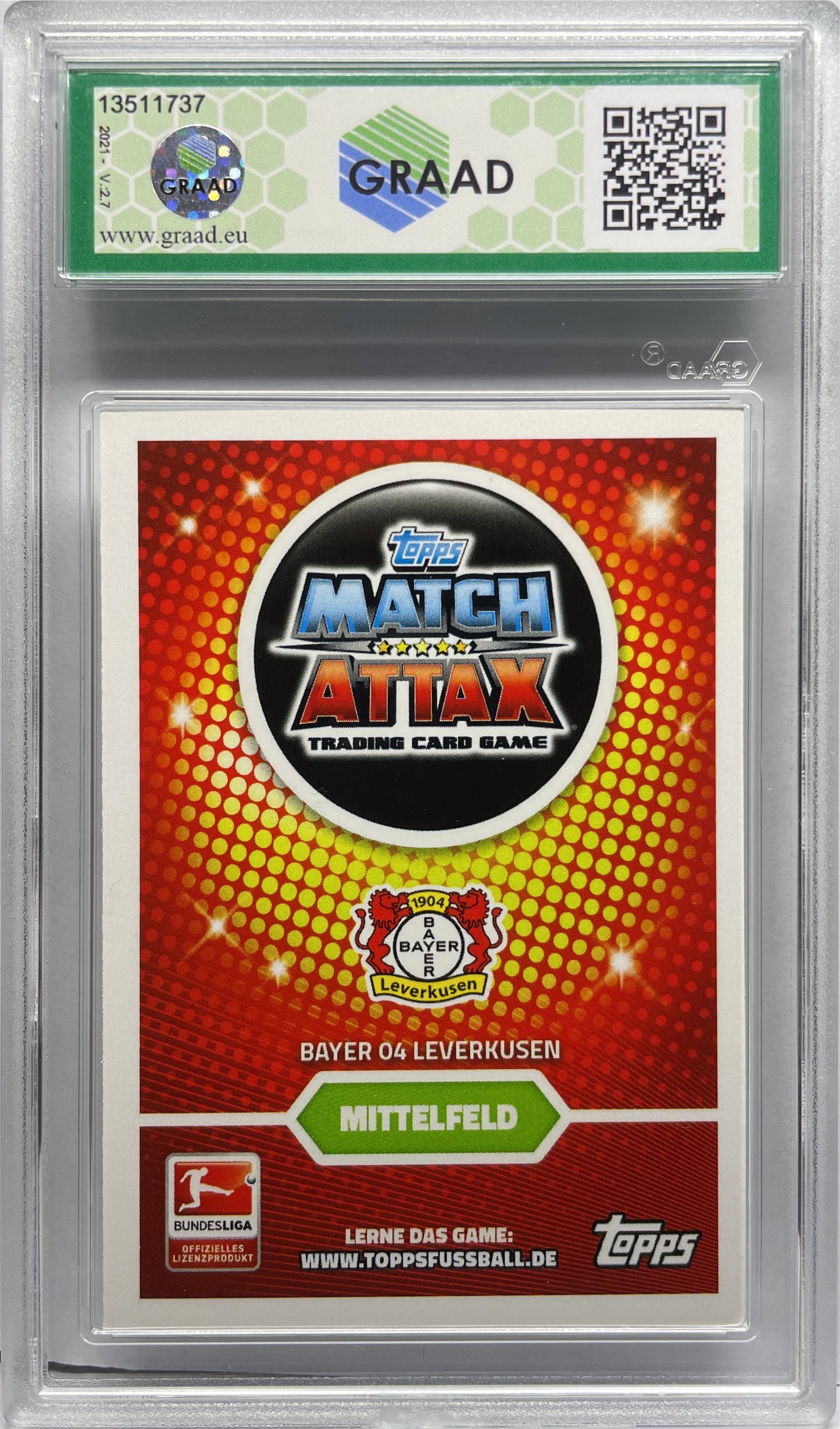 GRAAD 10 - Kai Havertz - Topps Match Attax UCL 2016/17 Rookie