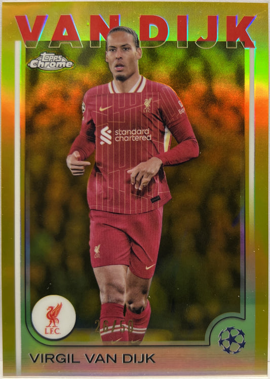 Virgil Van Dijk 26/50 Gold Topps Chrome UCC 2024/25