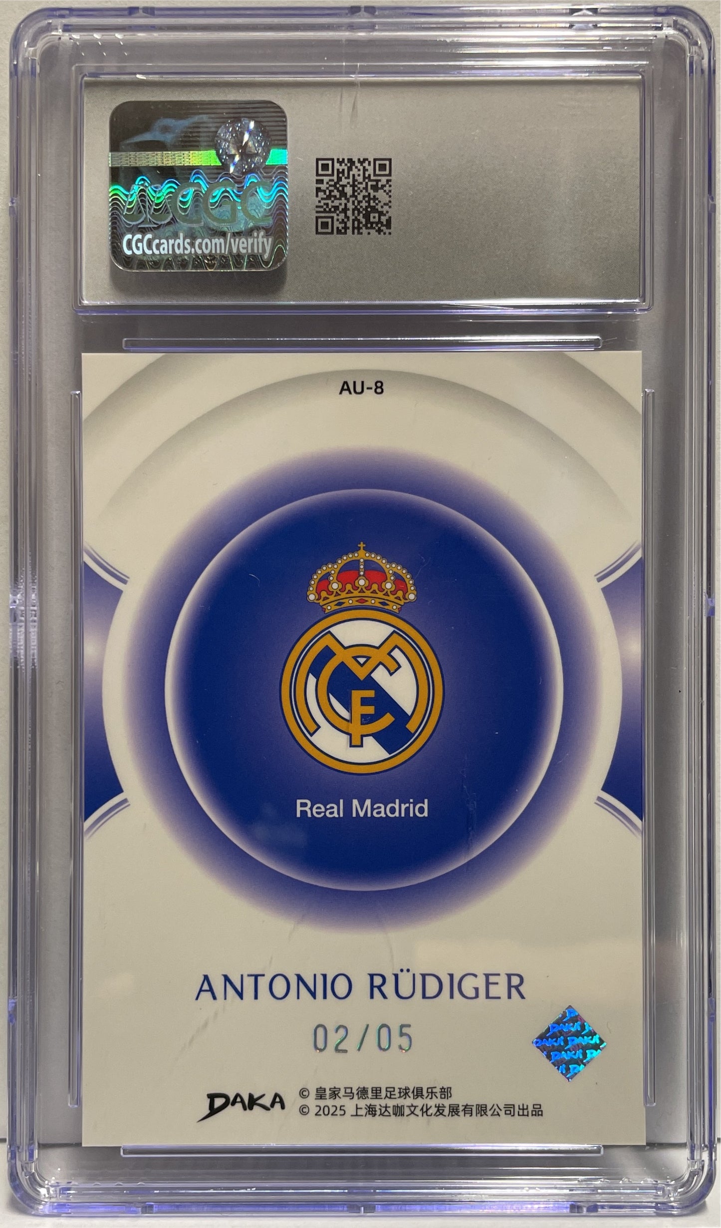 Antonio Rudiger 2/5 Autograph Los Merengues Gold Daka Real Madrid 2024/25 CGC 9.5