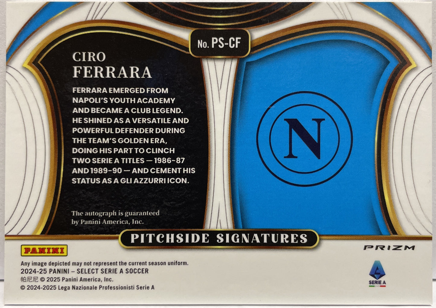 Ciro Ferrara Autograph Pitchside Signatures Select Fifa 2024/25