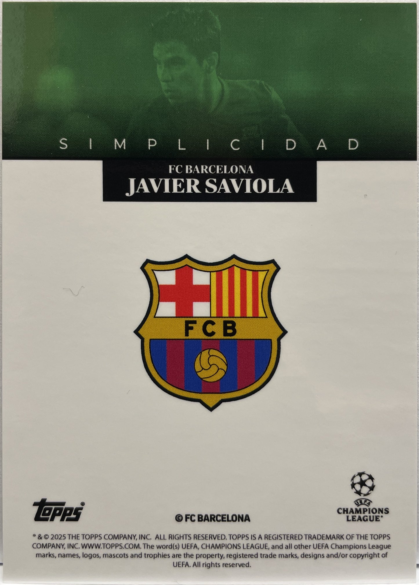 Javier Saviola 68/99 Leyendas Green Topps Simplicidad 2024/25