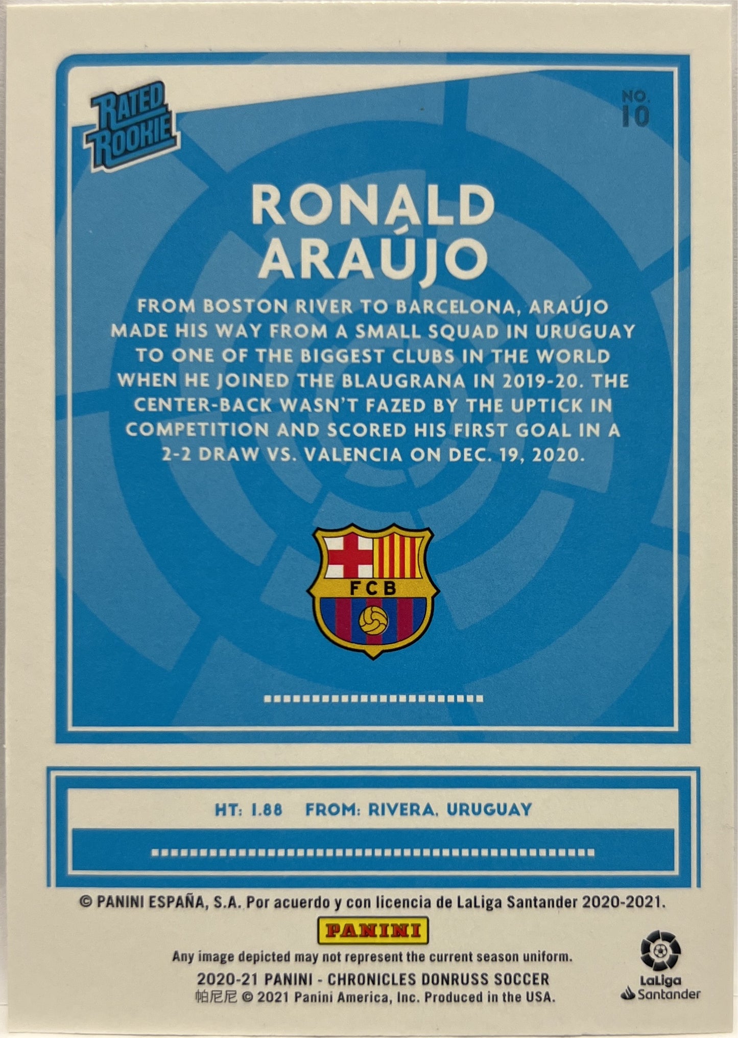 Ronald Araujo Rated Rookie Donruss Chronicles 2020/21