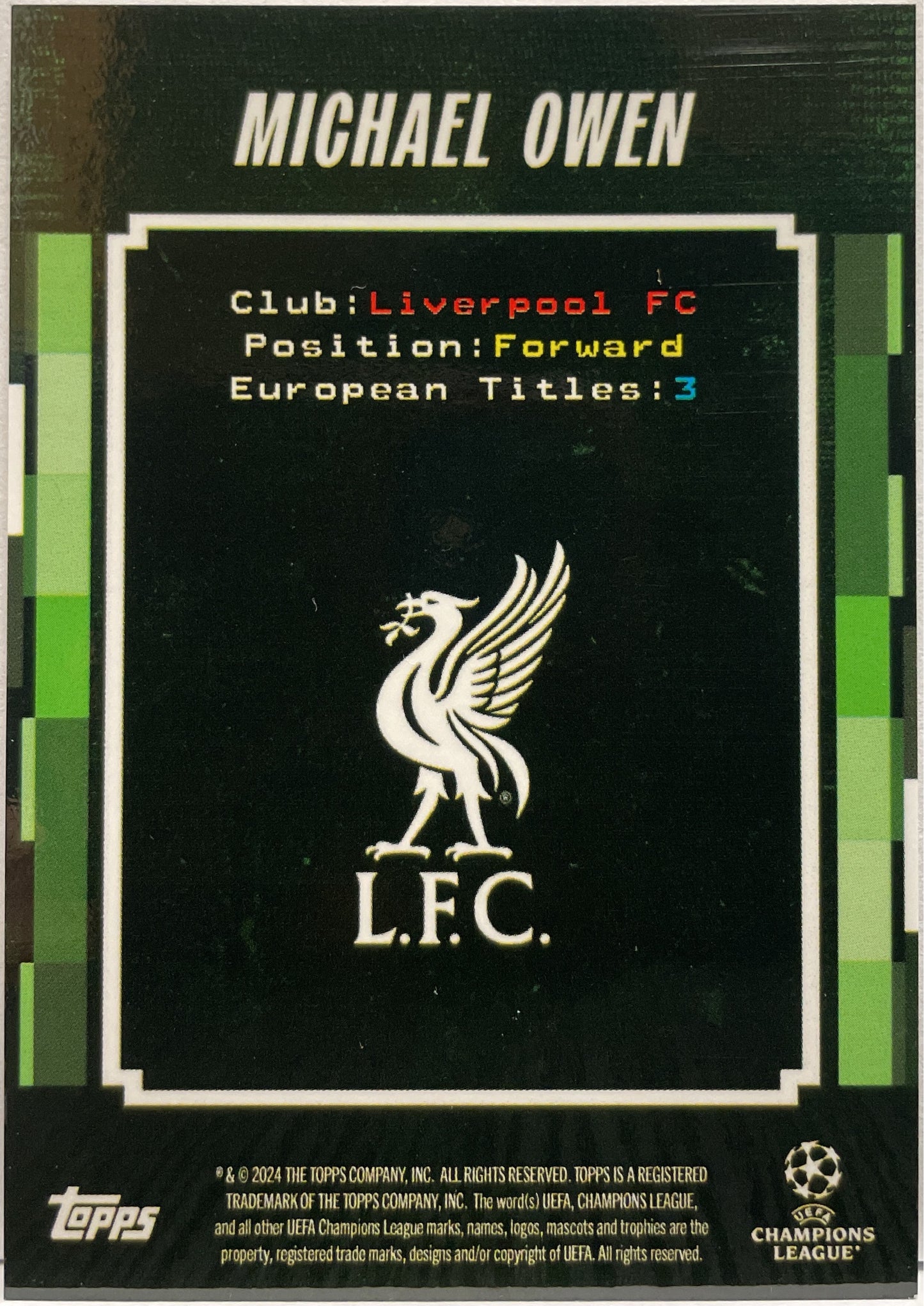 Michael owen 71/99 Mercurial Green Topps Decades 2024/25