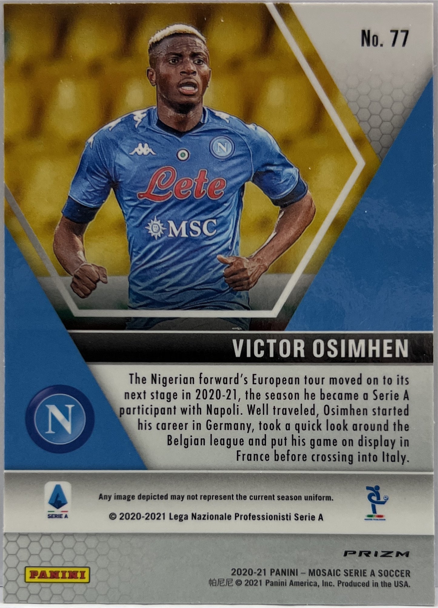 Victor Osimhen Rookie Silver Mosaic Panini Mosaic Serie A 2020/21