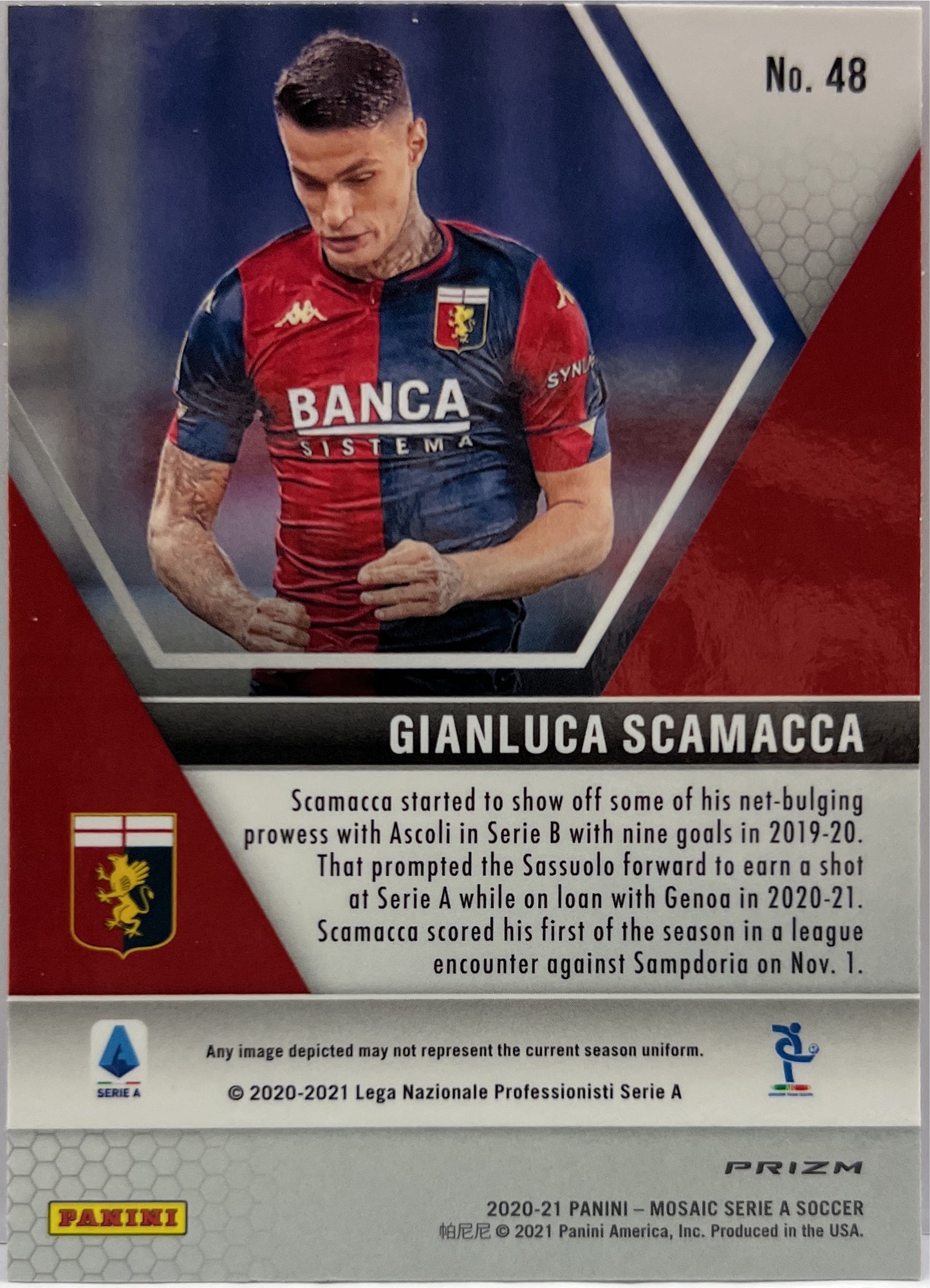 Gianluca Scamacca Rookie Red Mosaic Serie A 2020/21