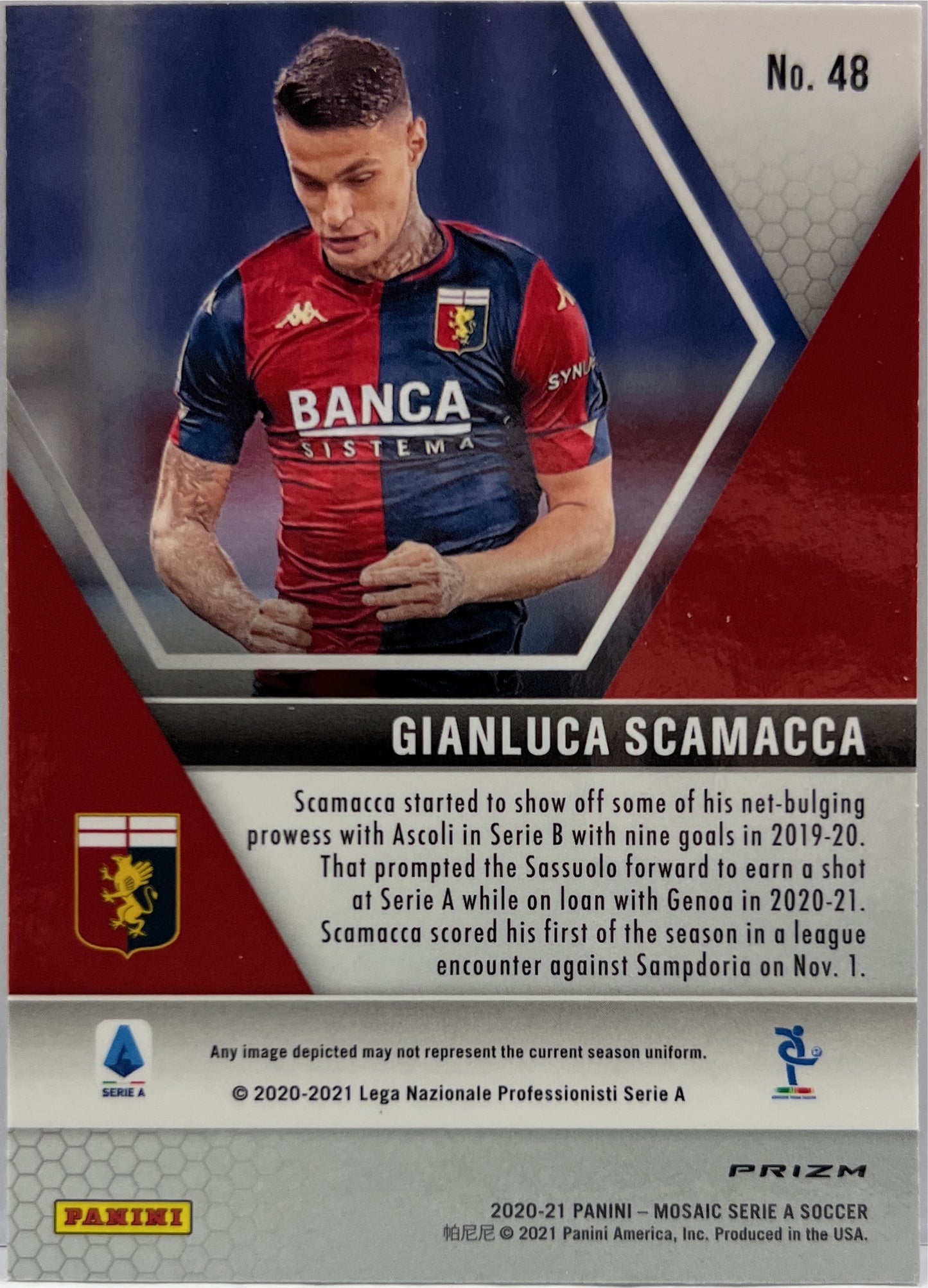 Gianluca Scamacca Rookie Silver Mosaic Serie A 2020/21