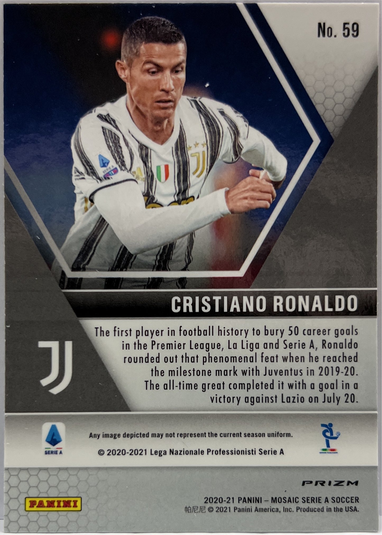 Cristiano Ronaldo Silver Prizm Mosaic Serie A 2020/21