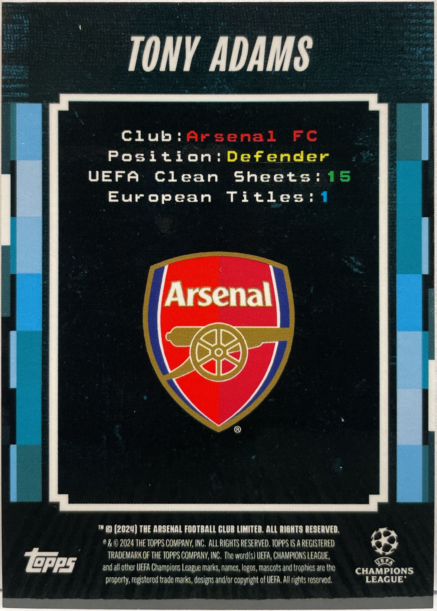 Tony Adams 26/49 Big Man At The Back Topps Decades 2024/25