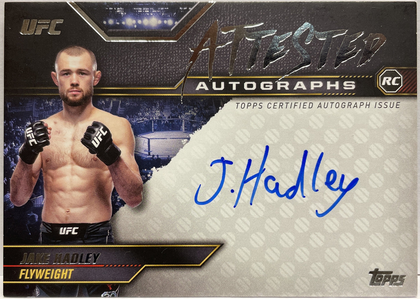Jake Hadley Rookie Autograph Attested Topps Knockout UFC 2024