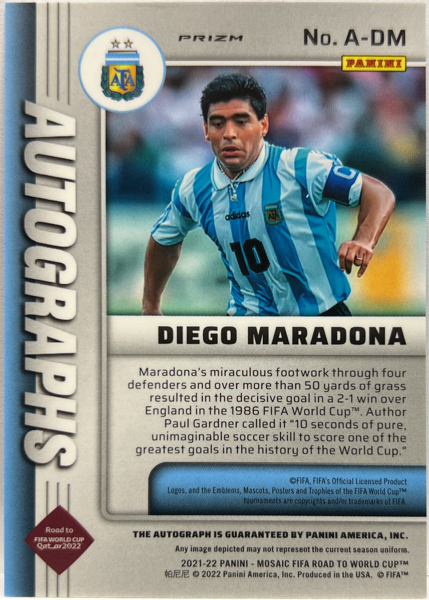 Diego Maradona Autograph Mosaic Road To Qatar 2022