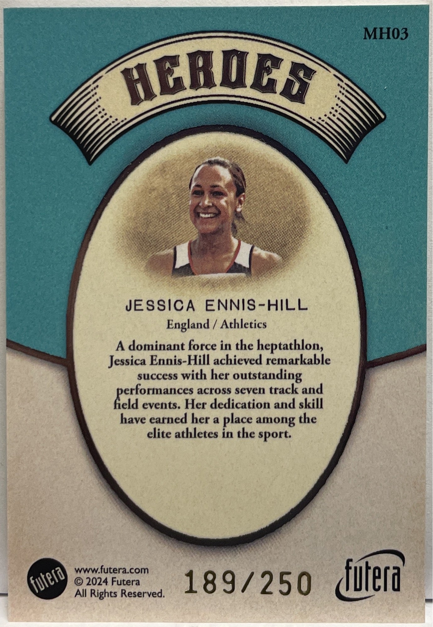 Jessica Ennis Hill 189/250 Heroes Futera Vintage Multi Sport 2024