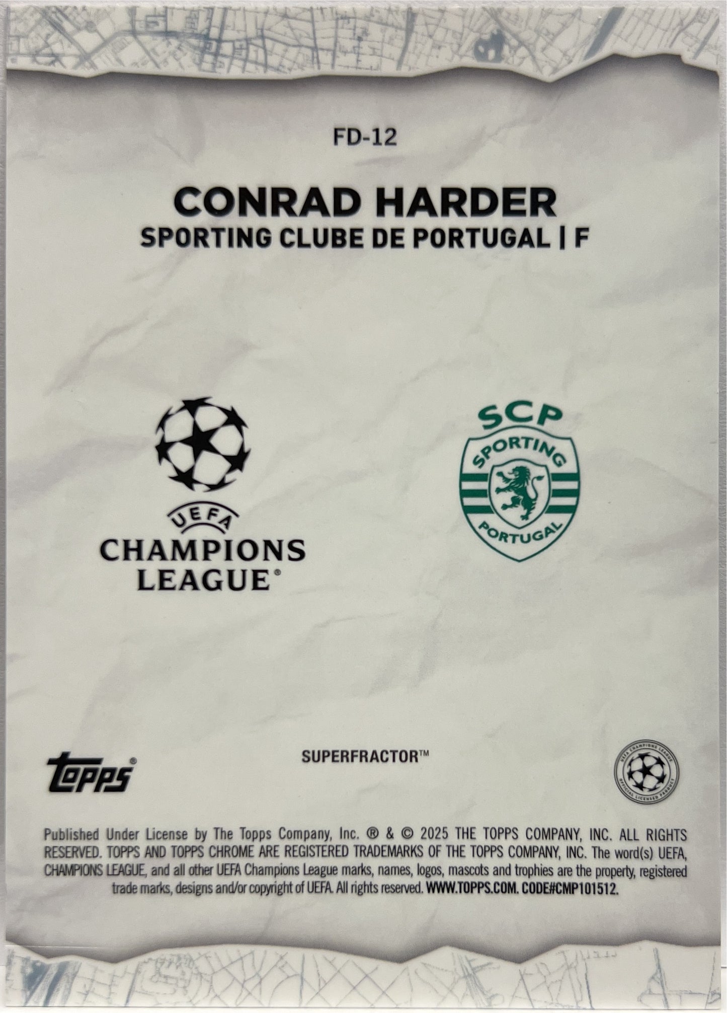 Conrad Harder 1/1 One Of One Rookie Final Destination Superfractor Topps Chrome UCC 2024/25