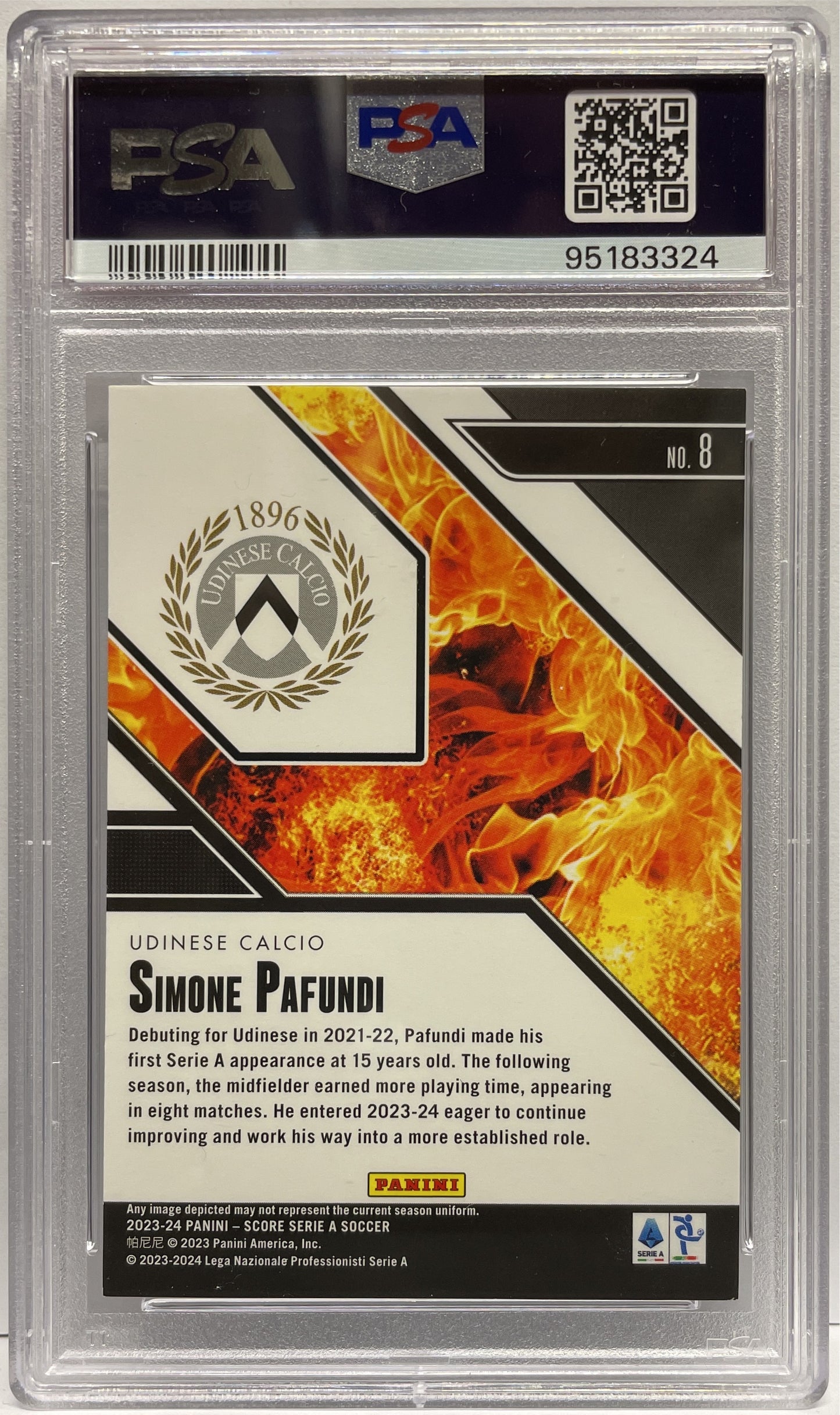 PSA 7 - Simone Pafundi 1/1 One Of One Black Swirl - Panini Score Serie A 2023/24