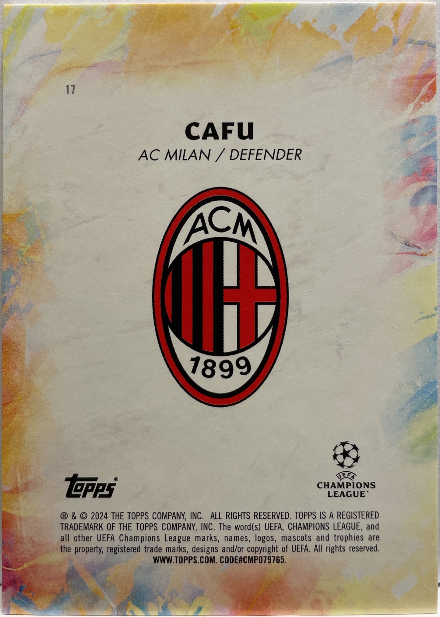 Cafu 95/150 Legacy Topps Inception 2023/24