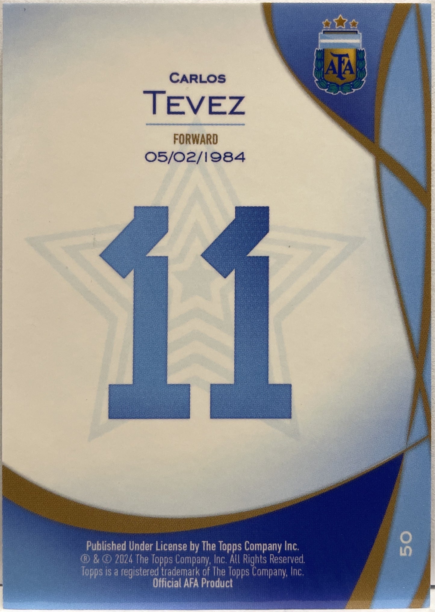 Carlos Tevez 31/75 Green Topps Lineage Argentina 2024