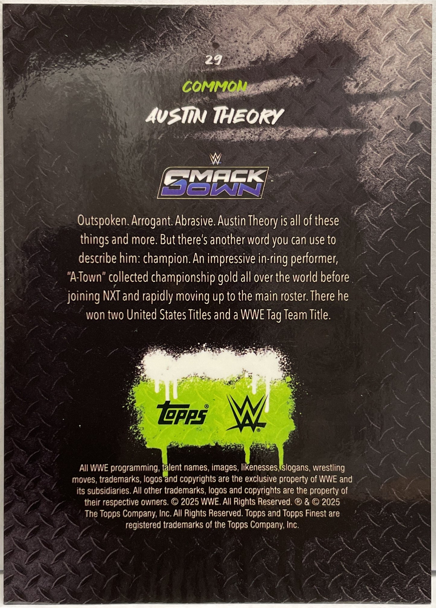 Austin Theory 10/50 Topps Finest WWE 2025