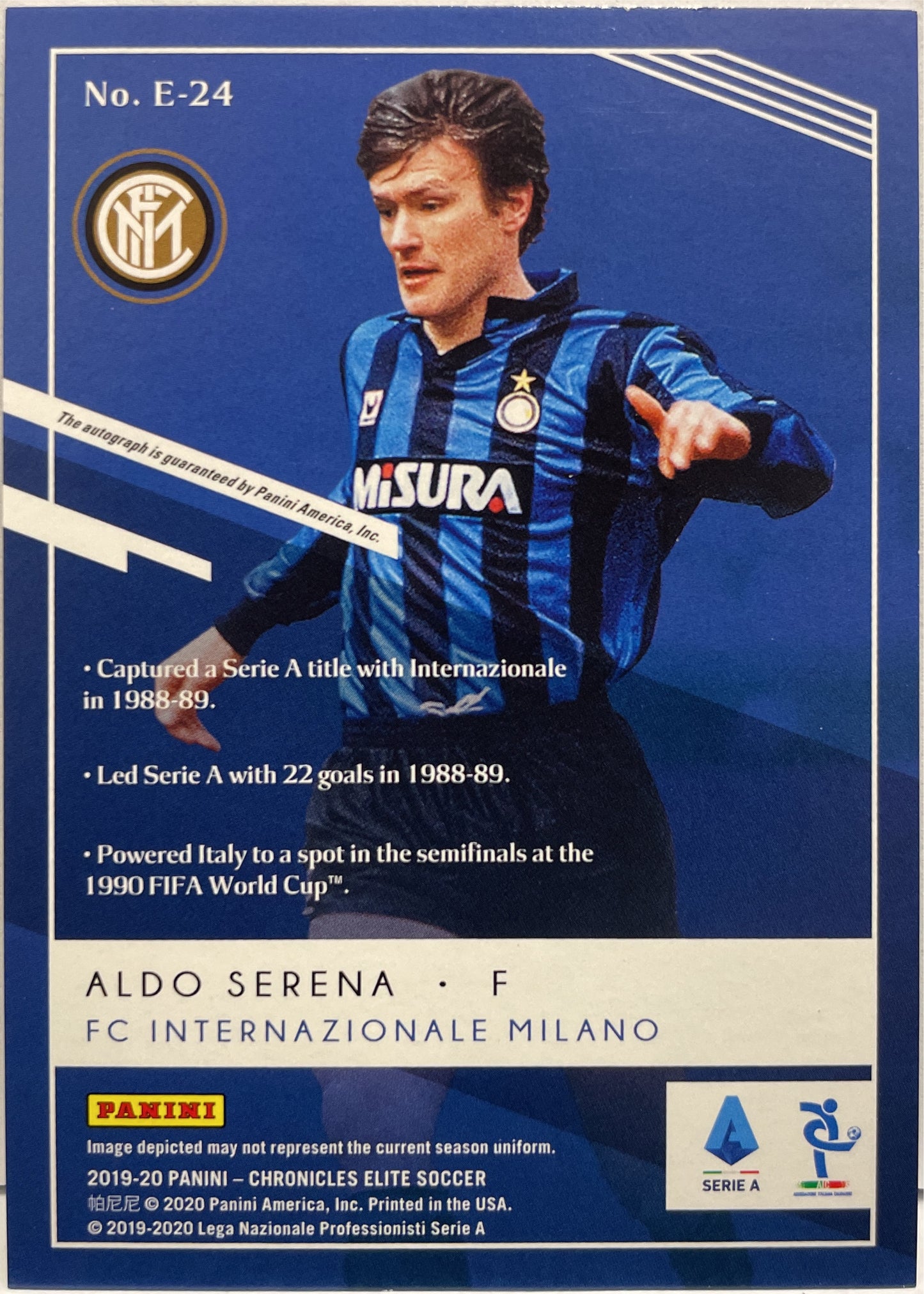 Aldo Serena Autograph Elite Panini Chronicles 2019/20