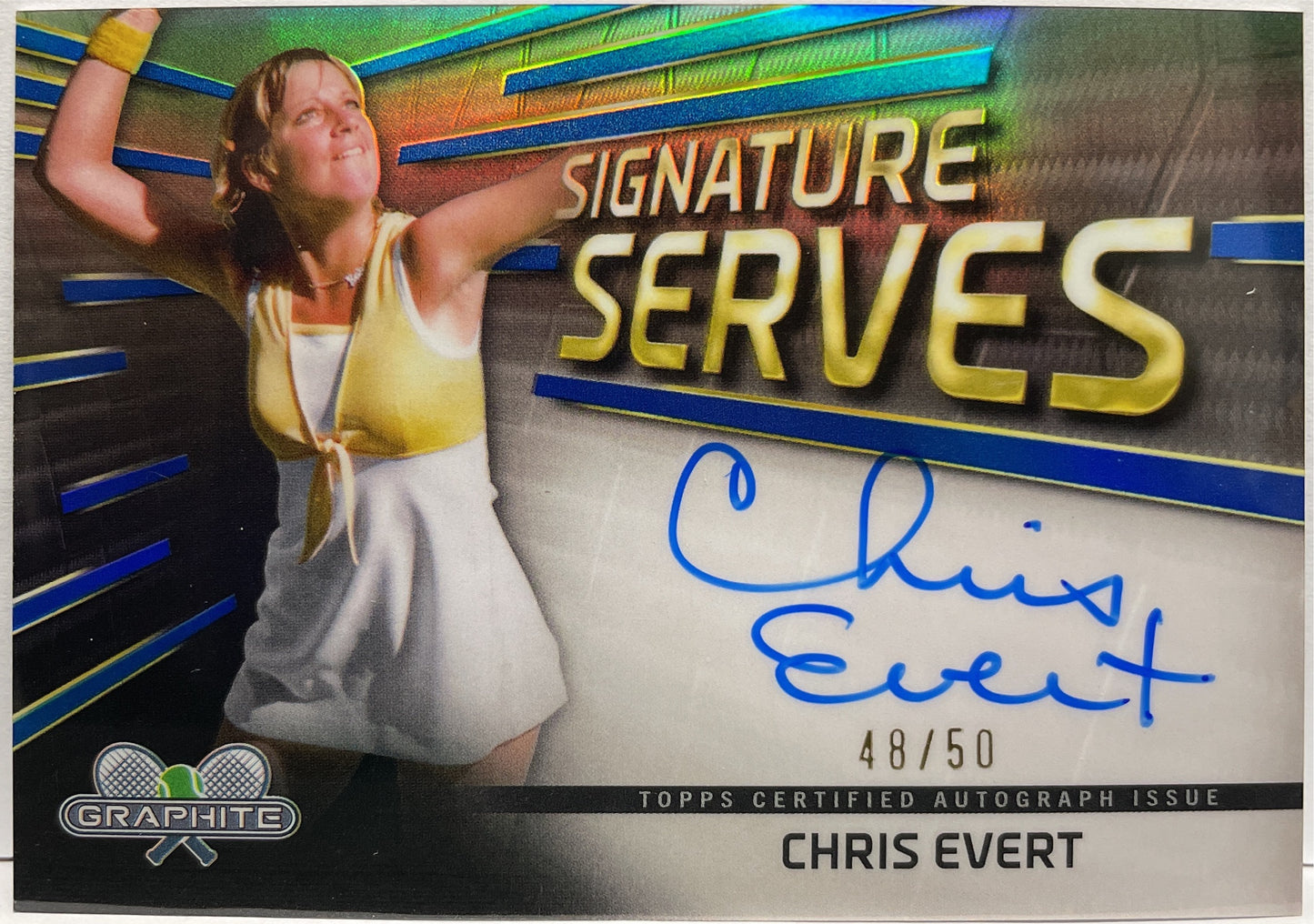 Chris Evert 48/50 Autograph Topps Tennis Graphite 2024