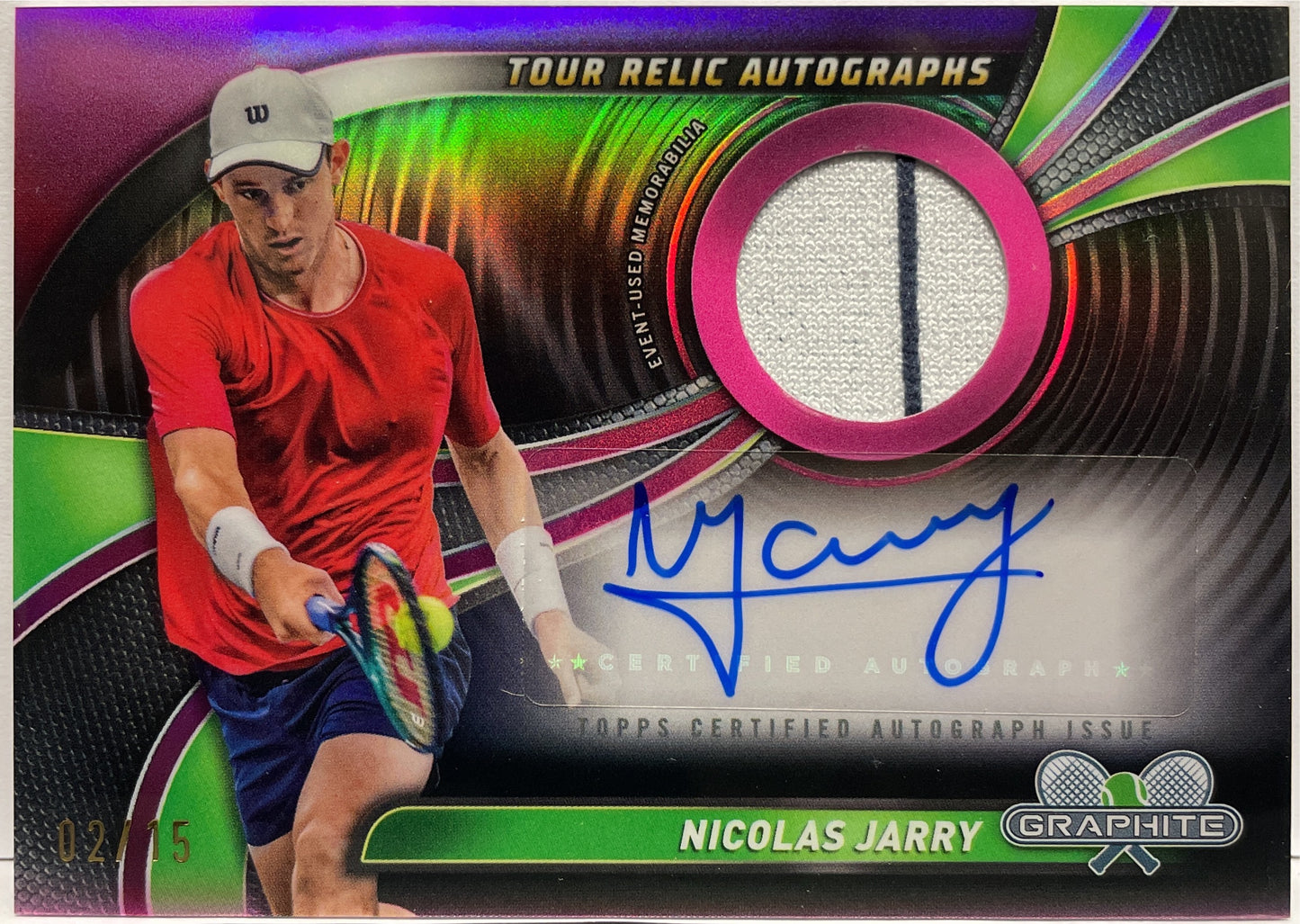 Nicolas Jarry 2/15 Patch Autograph Topps Tennis Graphite 2024