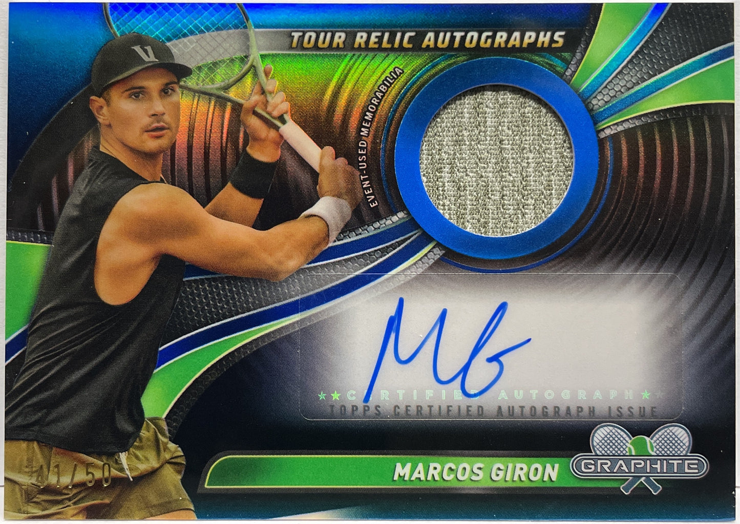 Marcos Giron 41/50 Patch Autograph Topps Tennis Graphite 2024