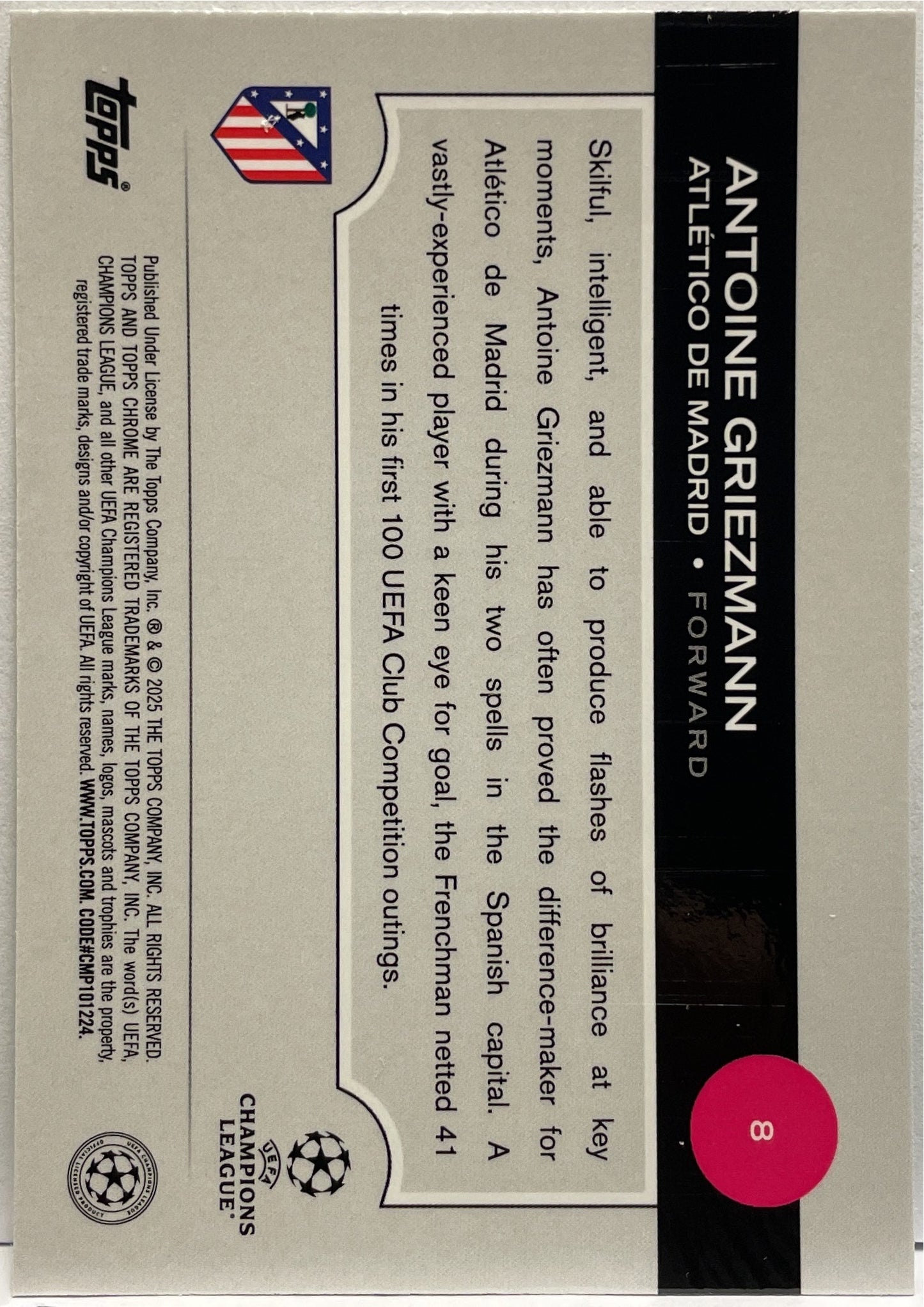 Antoine Griezmann 28/125 Green RayWave Topps Chrome UCC 2024/25