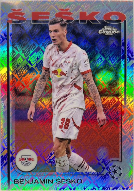 Benjamin Sesko 17/52 Toppsfractor Topps Chrome UCC 2024/25