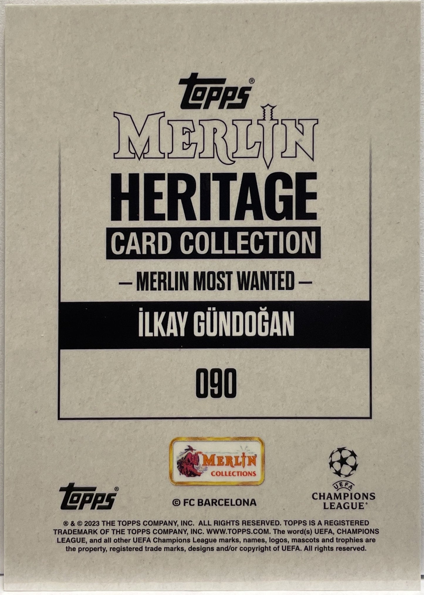 Ilkay Gundogan 1/1 One Of One Topps Merlin Heritage UCC 2023/24