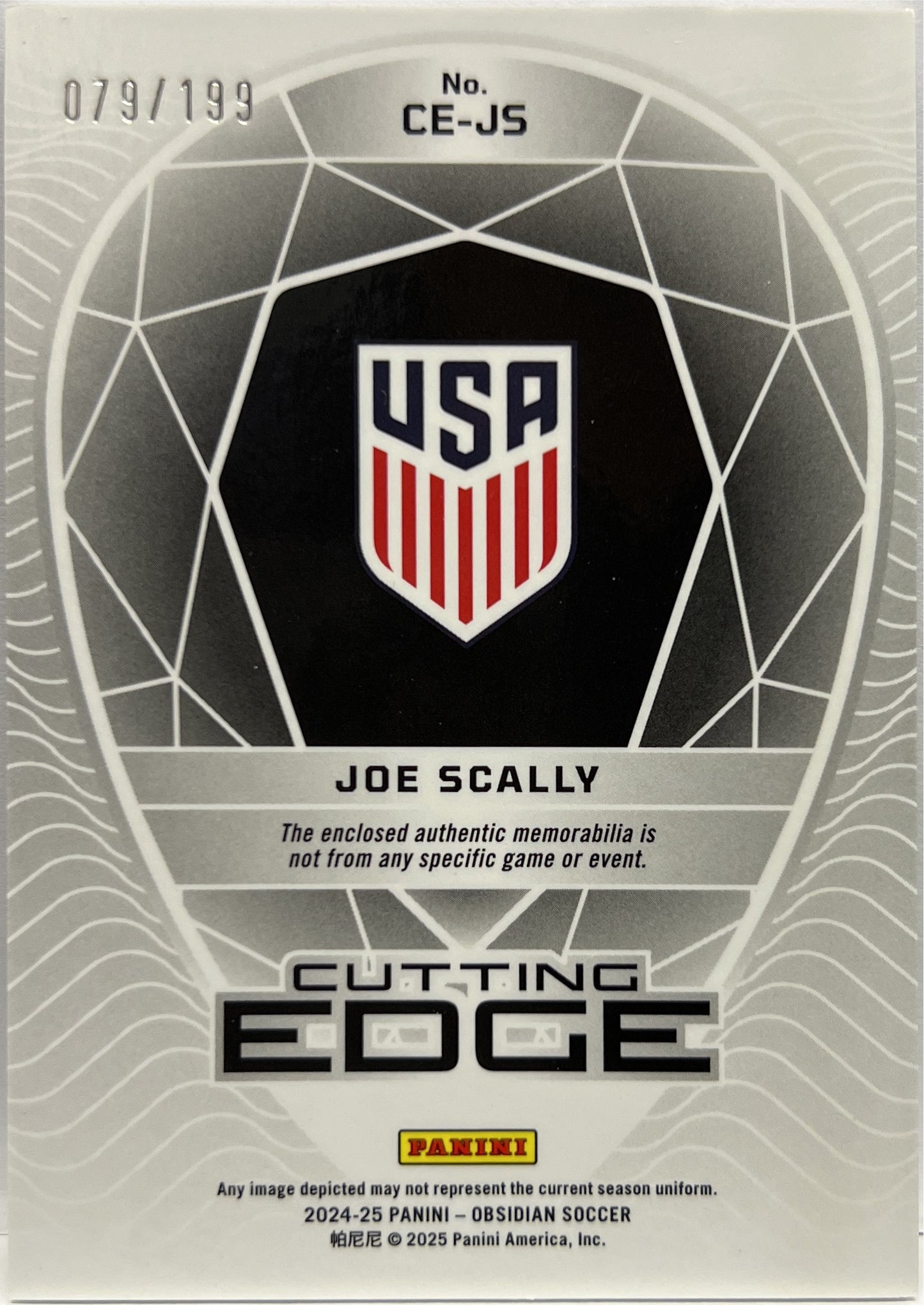 Joe Scally 79/199 Patch Cutting Edge Obsidian 2024/25