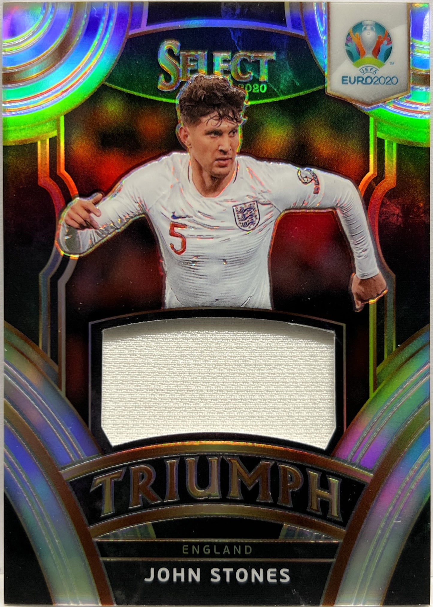 John Stones Player Worn Patch Triumph Select Uefa Euro 2020