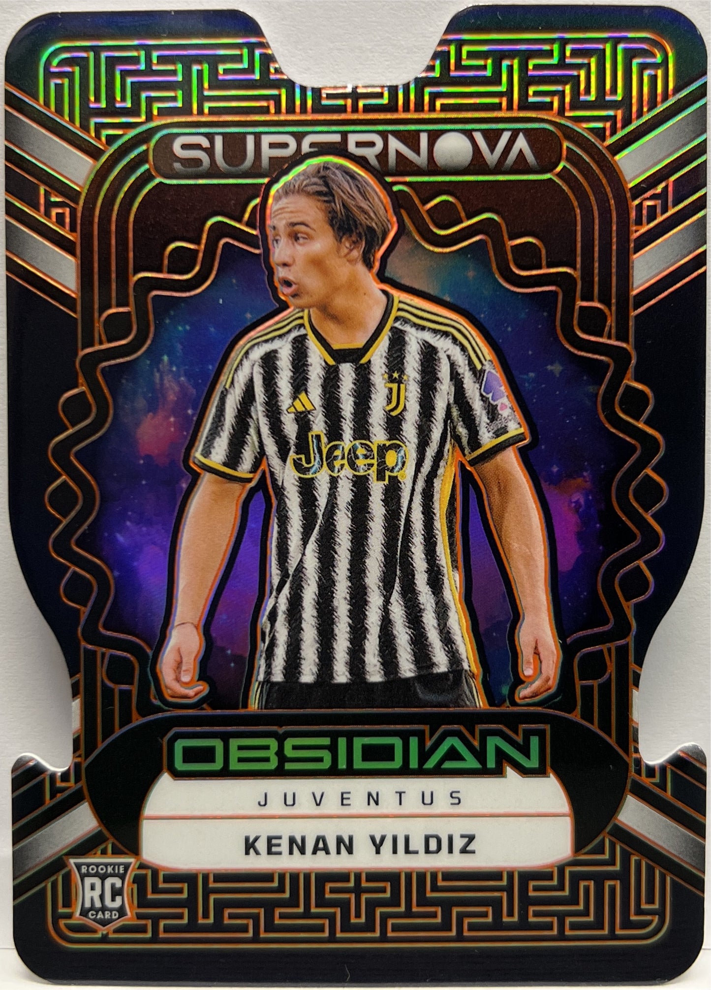 Kenan Yildiz 76/99 Rookie Supernova Orange Electric Etch Obsidian 2023/24