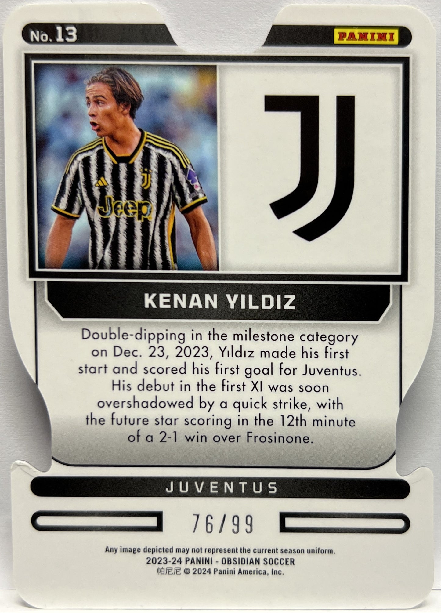 Kenan Yildiz 76/99 Rookie Supernova Orange Electric Etch Obsidian 2023/24