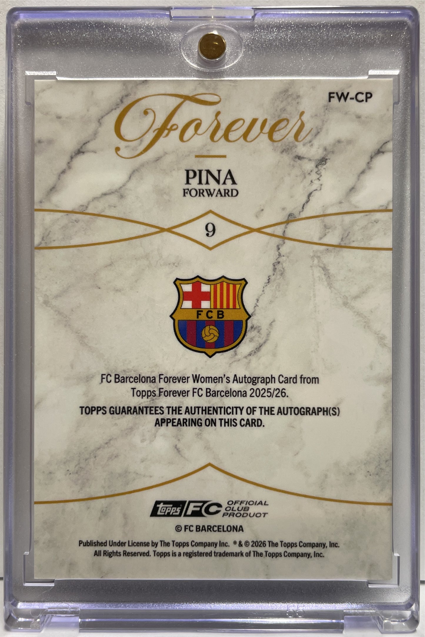 Claudia Pina 48/125 Autograph Topps FC Barcelona Forever 2025/26