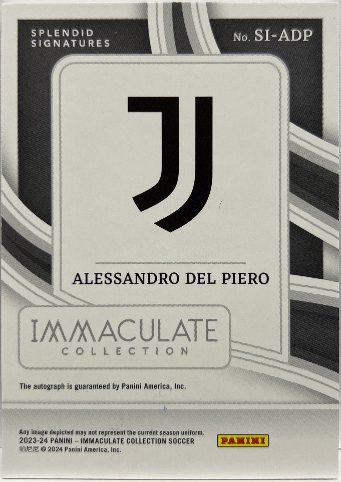 Alessandro Del Piero 5/99 Autograph Immaculate Collection 2023/24